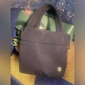 LULULEMON ATHLETICA BLK GOLD NYLON SATCHEL SPORTY CROSSBODY Bag LUX EUC S B RARE